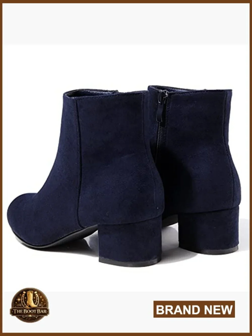 Suede Ankle Boots Low Heel Leather Booties Side Zippers Round Toe Short Boots